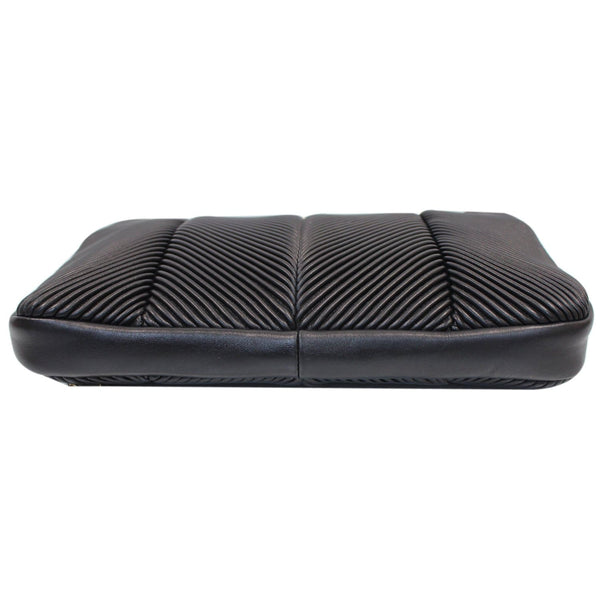 Chanel Large CC Zip Chain Lambskin Leather Clutch bottom view