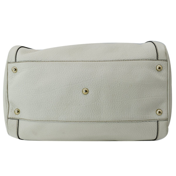 GUCCI Soho Leather Boston Bag White 282302