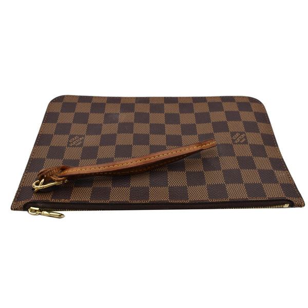 LOUIS VUITTON Pochette Wristlet Pouch Damier Ebene Neverfull MM Brown