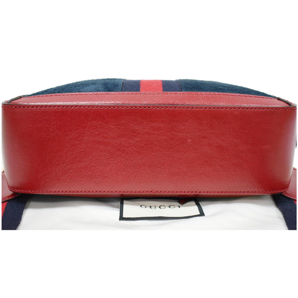 GUCCI Ophidia GG Small Web Suede Leather Top Handle Shoulder Bag Red 550622