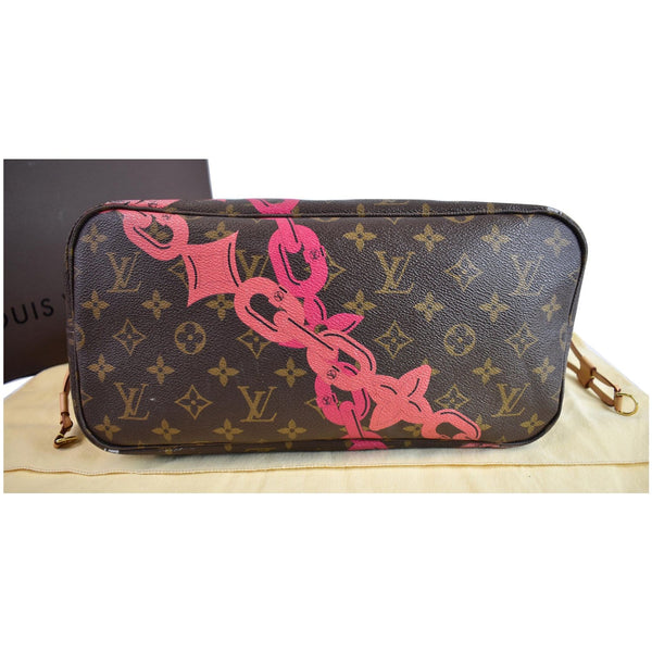 LOUIS VUITTON Bay Neverfull MM Monogram Canvas Tote Bag Fuchsia