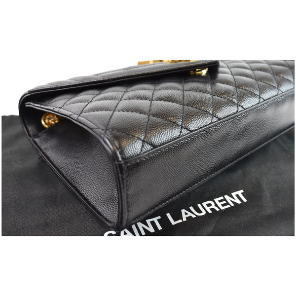 YVES SAINT LAURENT Envelope Medium Chain Leather Shoulder Bag Black