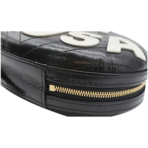 CHANEL La Pausa Embroidered Chevron Leather Chain Clutch Bag Black