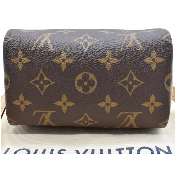 LOUIS VUITTON Nano Speedy Monogram Canvas Crossbody Bag Brown