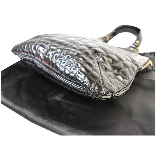 YVES SAINT LAURENT Tribute Embossed Patent Leather Tote Bag Black - Last Call