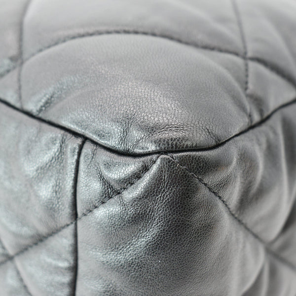 CHANEL 19 Large Flap Quilted Lambskin Leather Shoulder Bag Black