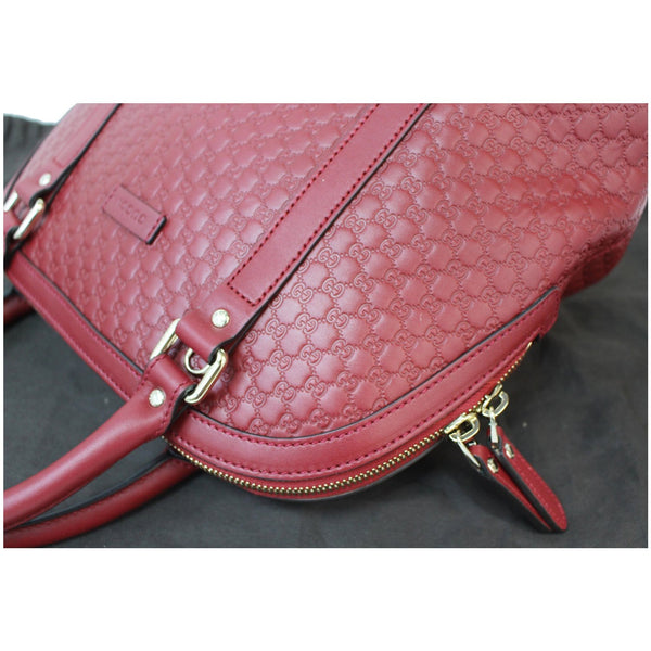 GUCCI Dome Medium Microguccissima Leather Shoulder Bag Red 449663