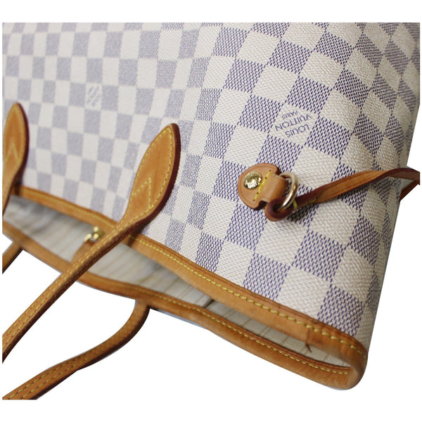 Louis Vuitton Neverfull MM Damier Azur bag closeup