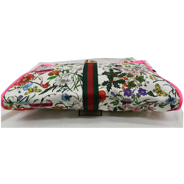 GUCCI Floral Rajah Large Canvas Leather Tote Bag Multicolor 537219