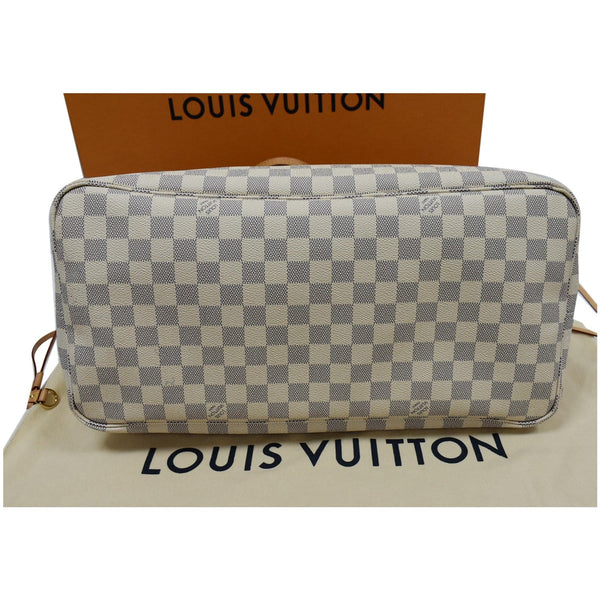 LOUIS VUITTON Neverfull GM Damier Azur Tote Shoulder Bag White