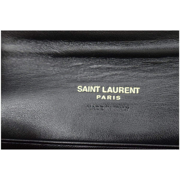 YVES SAINT LAURENT Envelope Glitter Patent Leather Wallet Red