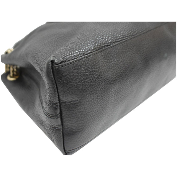 GUCCI Soho Pebbled Leather Chain Shoulder Bag 308982 Black