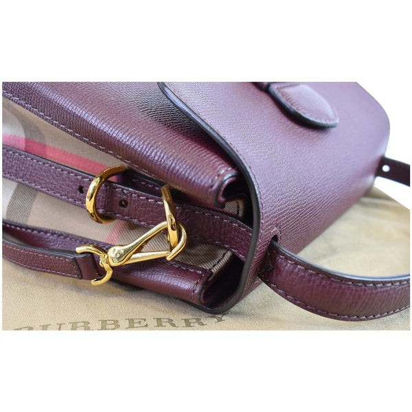 BURBERRY Camberley Small House Check Tote Shoulder Bag Dark Red