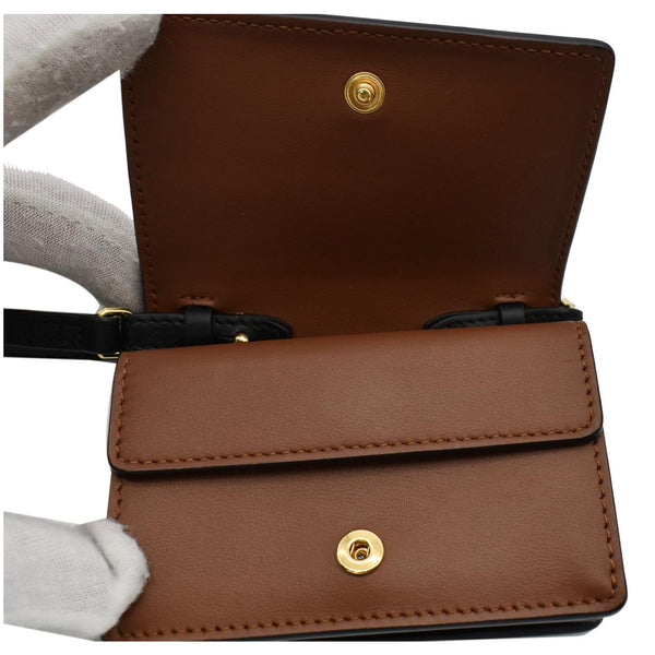 BURBERRY Jessie Icon Stripe E-Canvas Monogram Crossbody Card Case Beige