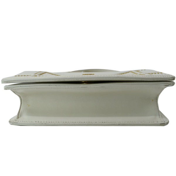 CHRISTIAN DIOR Small Diorama Studded Leather Flap Shoulder Bag White