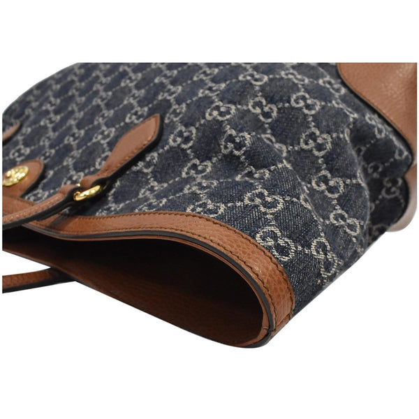 GUCCI Ophidia GG Medium Jacquard Denim Tote Bag Dark Blue 631685