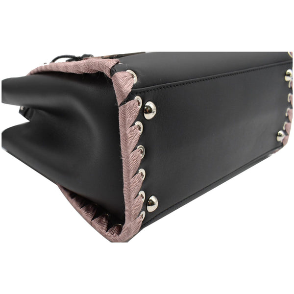 Fendi Petite 2Jours Whipstitch Leather Tote Shoulder Bag