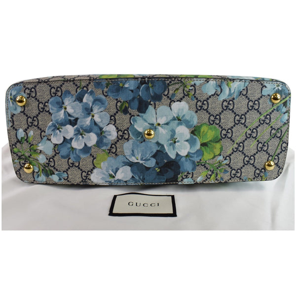 GUCCI Blooms GG Floral Supreme Canvas Leather Satchel Bag Red 546316