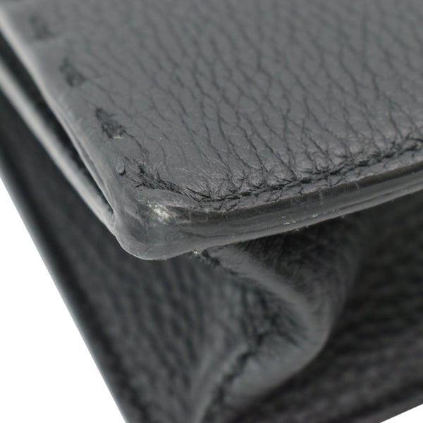 FENDI Leather Crossbody Messenger Bag Black