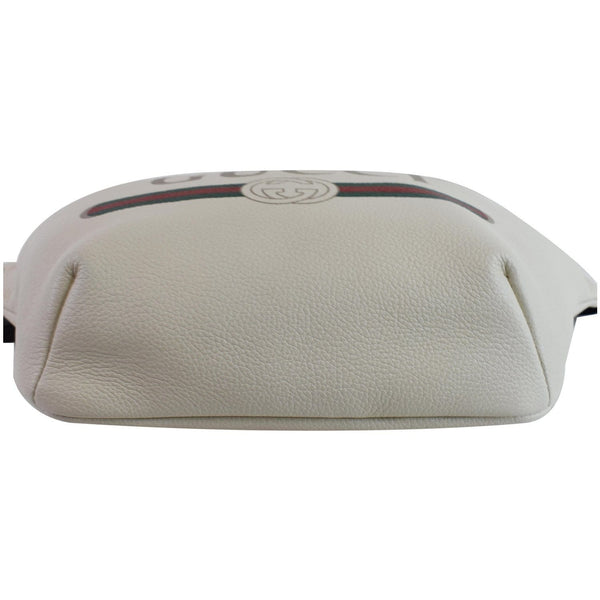 GUCCI Print Leather Medium Belt Waist Bum Bag White 530412