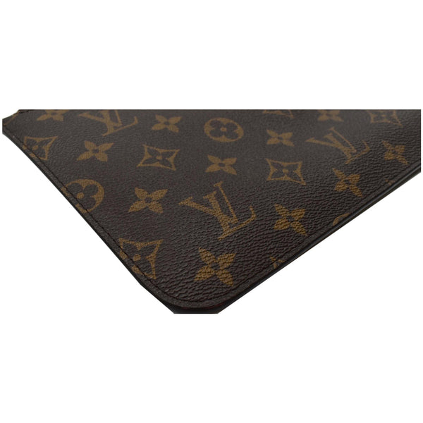 LOUIS VUITTON Neverfull MM Monogram Canvas Pochette Wristlet Pouch Brown