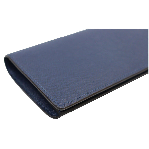 LOUIS VUITTON Brazza Taiga Leather Bifold Wallet Blue