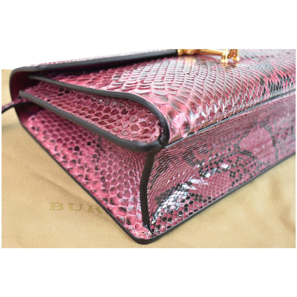 BURBERRY Macken Small Python Leather Crossbody Bag Magenta - Last Call