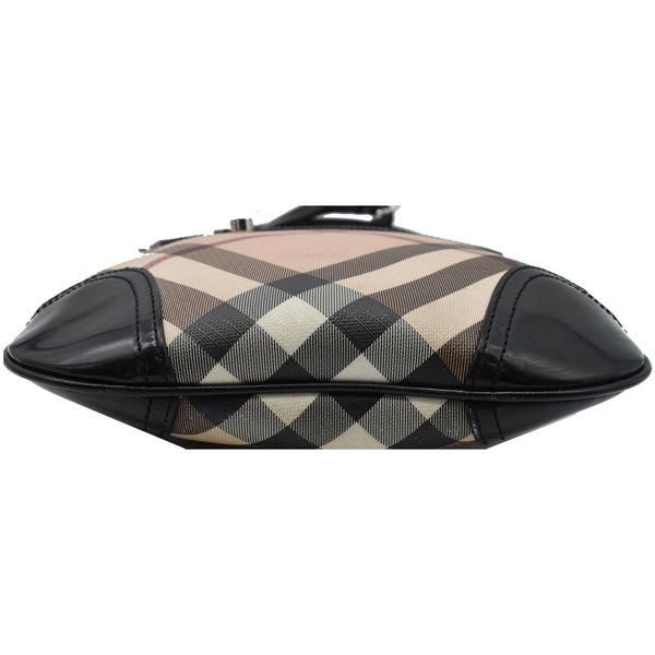 BURBERRY Dryden Small Supernova Check Patent Leather Crossbody Bag Black