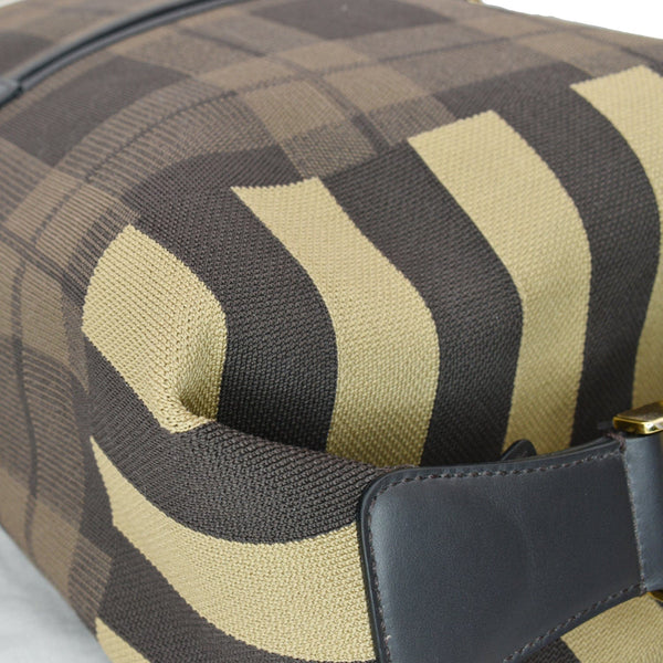 FENDI Tartan Forever Tech Knit Canvas Backpack Brown