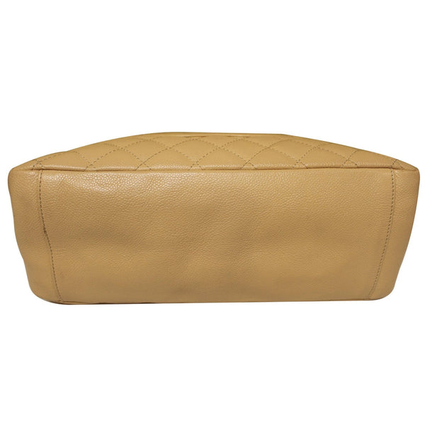 CHANEL Grand Shopping Caviar Leather Tote Shoulder Bag Beige