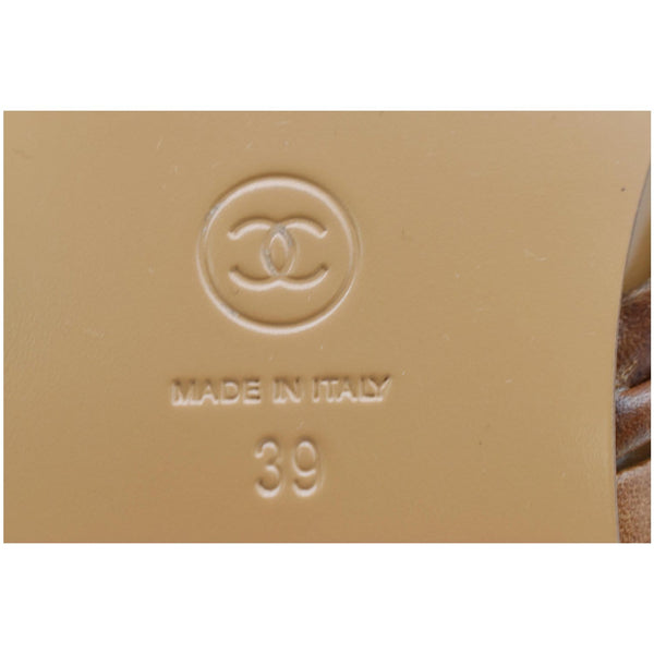 Chanel Thong CC Charm Leather Flat Sandals Brown