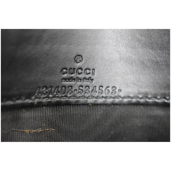 GUCCI Bow Guccissima Leather Chain Wallet Black 431408