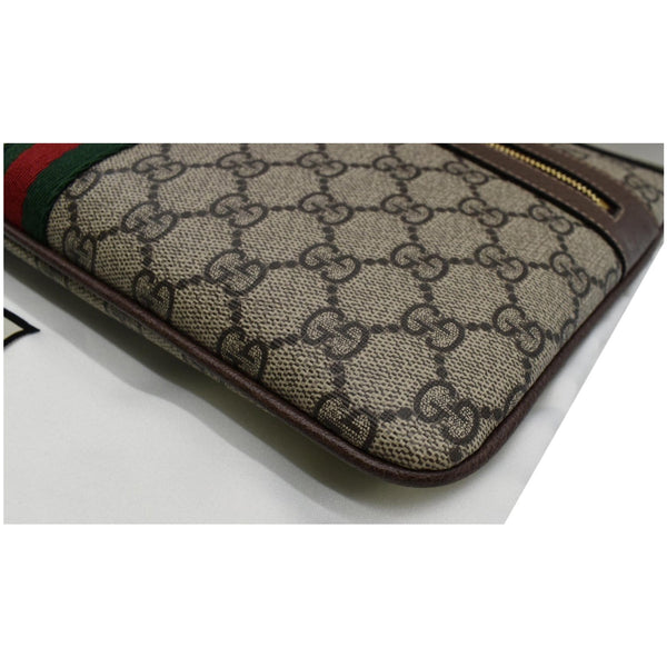 GUCCI Large Ophidia GG Supreme Monogram Leather Pouch Clutch Bag Beige 517551