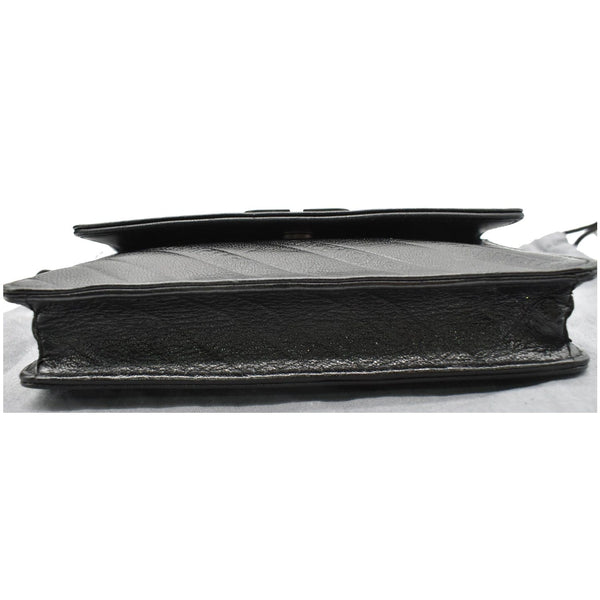 BALENCIAGA BB Logo Embossed Leather Chain Wallet Black