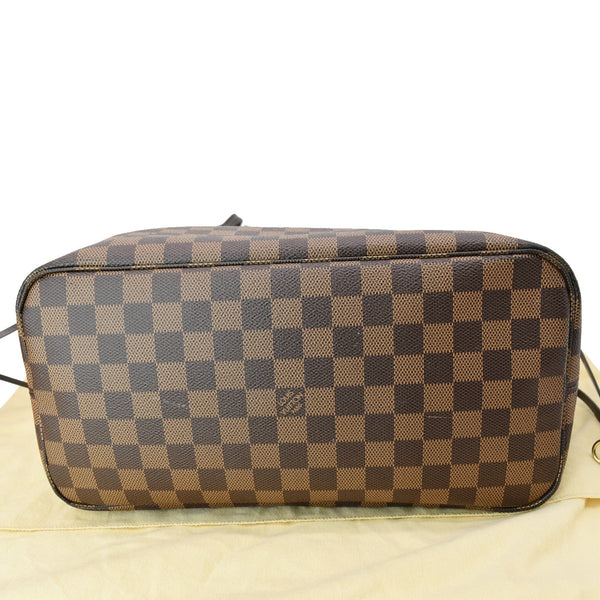 LOUIS VUITTON Neverfull MM Damier Ebene Tote Bag Brown
