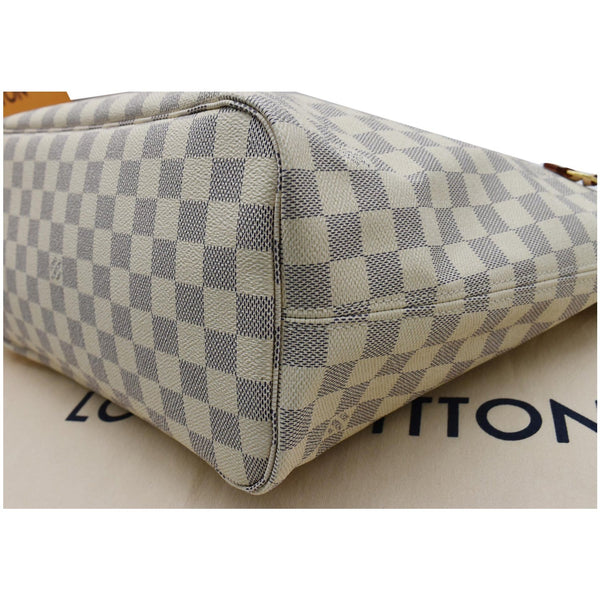 LOUIS VUITTON Neverfull MM Damier Azur Tote Bag Rose Ballerine