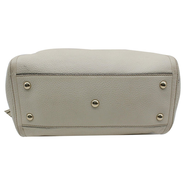 GUCCI Soho Small Pebbled Leather Shoulder Bag White 336751