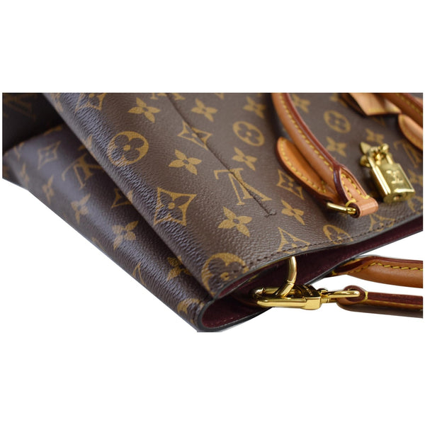 LOUIS VUITTON Flower Monogram Canvas Tote Bag Brown