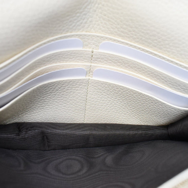 GUCCI Mini Soho Pebbled Leather Wallet On Chain Crossbody Bag Cream 598211