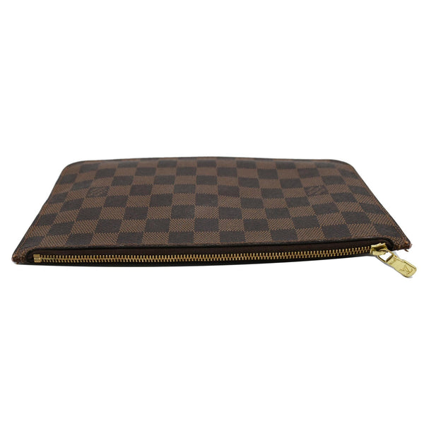 LOUIS VUITTON Neverfull MM Damier Ebene Pochette Wristlet Pouch Brown