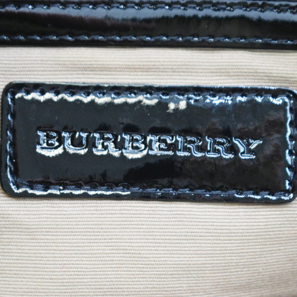 BURBERRY Small Chester Nova Check Patent Bowling Bag Black
