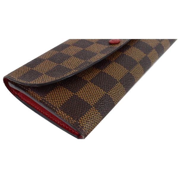 LOUIS VUITTON Emilie Damier Ebene Wallet Brown