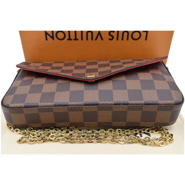 LOUIS VUITTON Pochette Felicie Monogram Canvas Crossbody Bag Brown