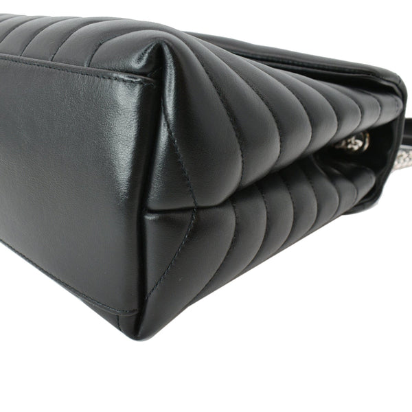 YVES SAINT LAURENT Medium Loulou Matelasse Leather Chain Shoulder Bag Black