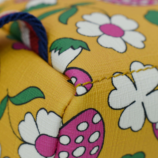 GUCCI Girls Floral Printed GG Coated Canvas Backpack Multicolor 271327