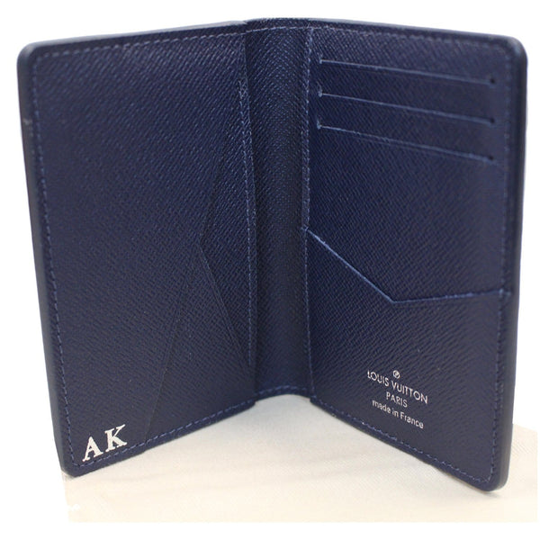 opened LV Organizer Card Case Holder Taiga Wallet