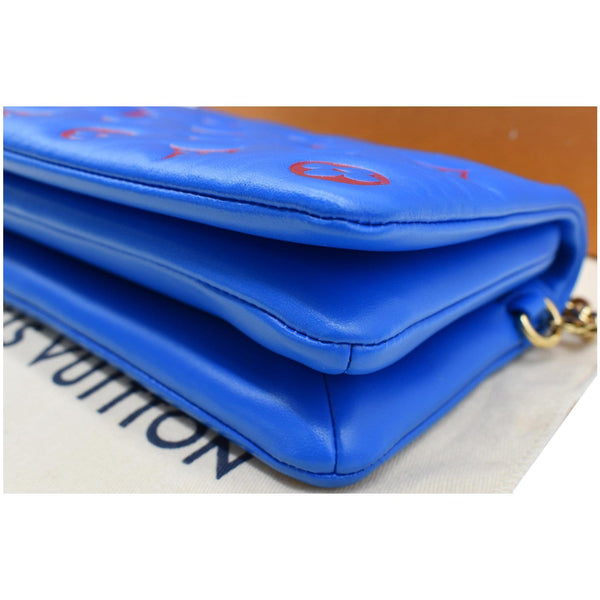 LOUIS VUITTON Coussin Monogram Embossed Pochette Crossbody Bag Blue