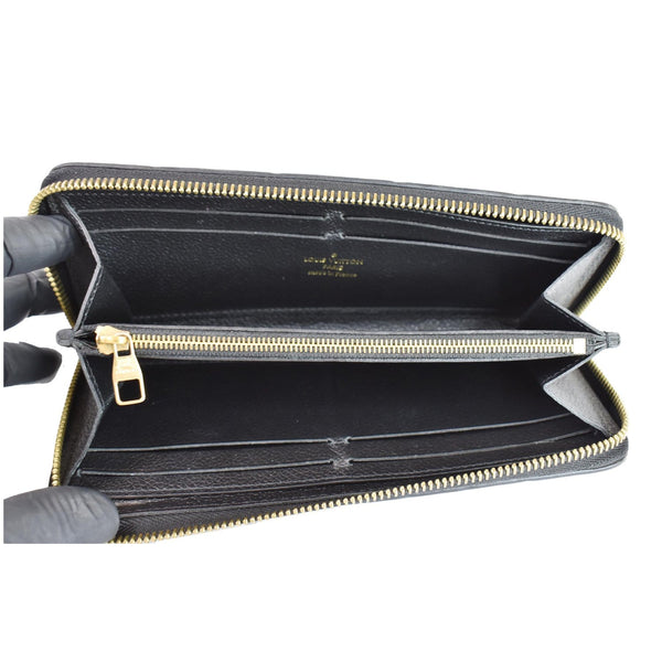 LOUIS VUITTON Clemence Empreinte Leather Wallet Black