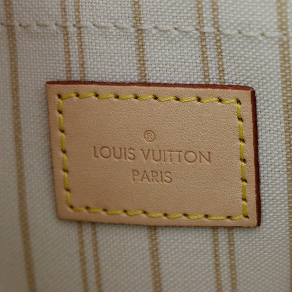 LOUIS VUITTON Neverfull Damier Azur Pochette Wristlet Pouch White