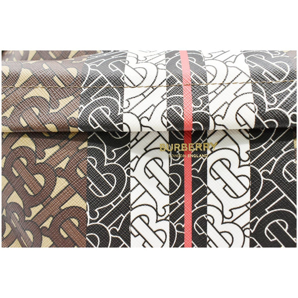BURBERRY Bridle Stripe Monogram Print E-canvas Backpack Brown